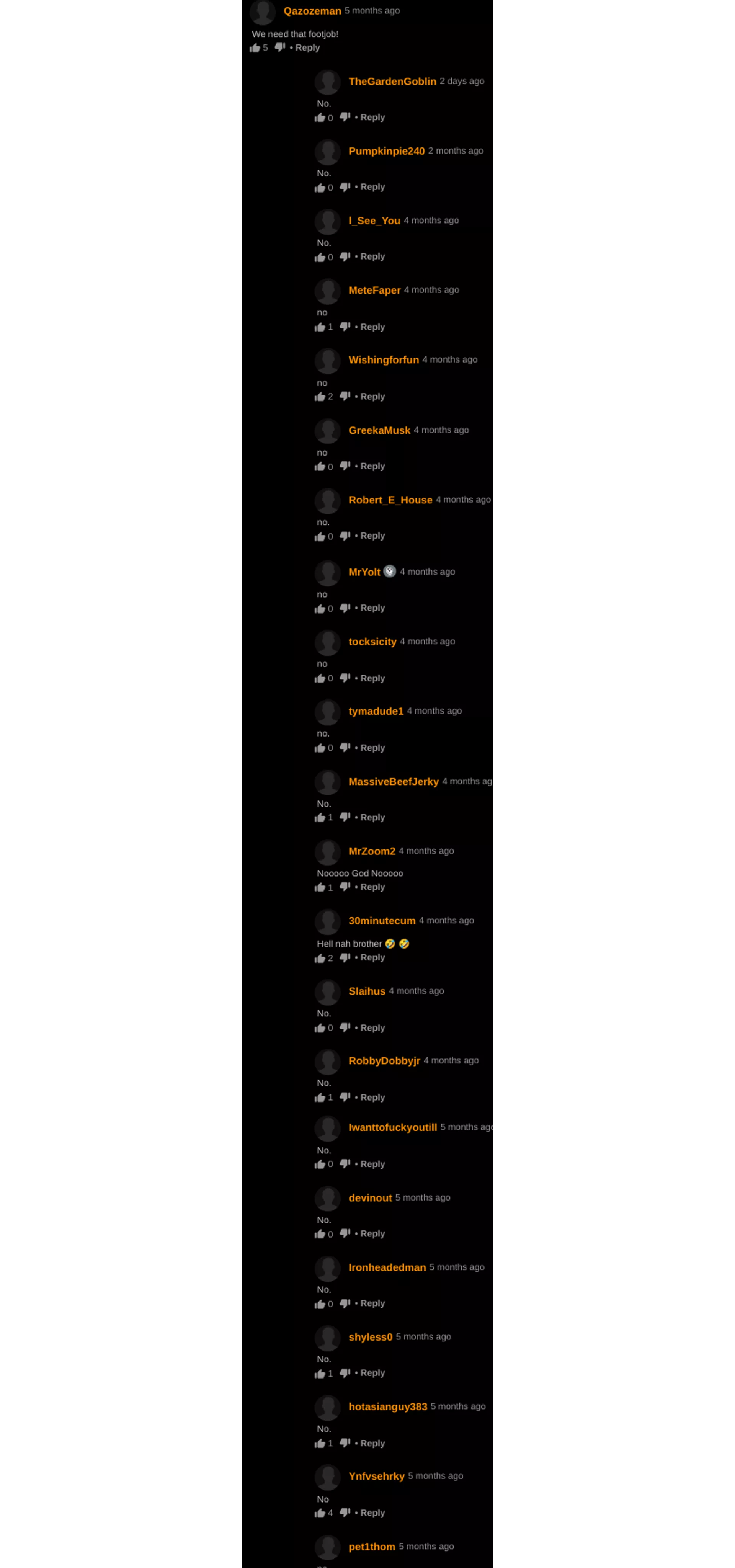 they do not want that footjob