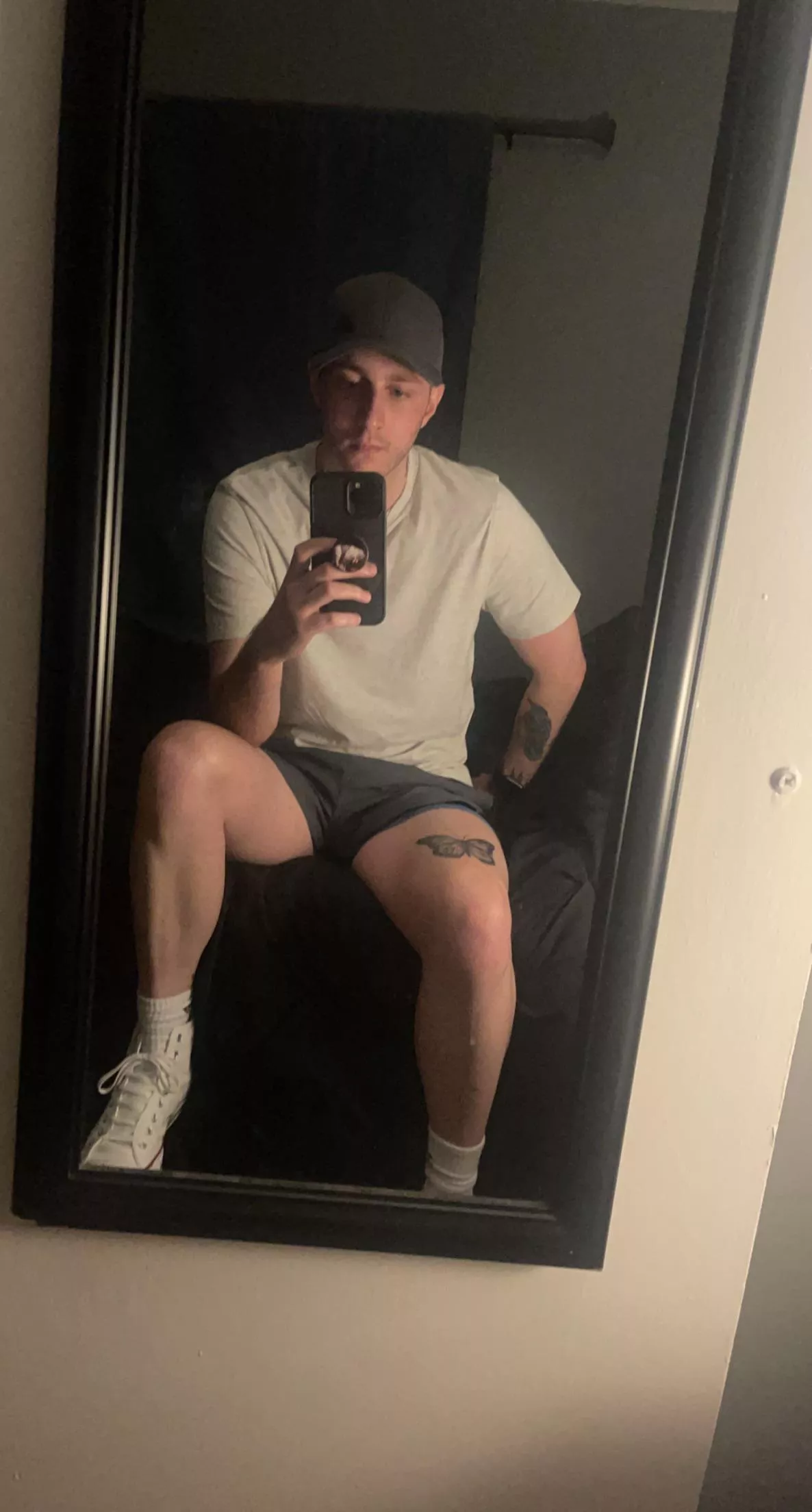 after workout selfie, ready for bed, who wants to join me?