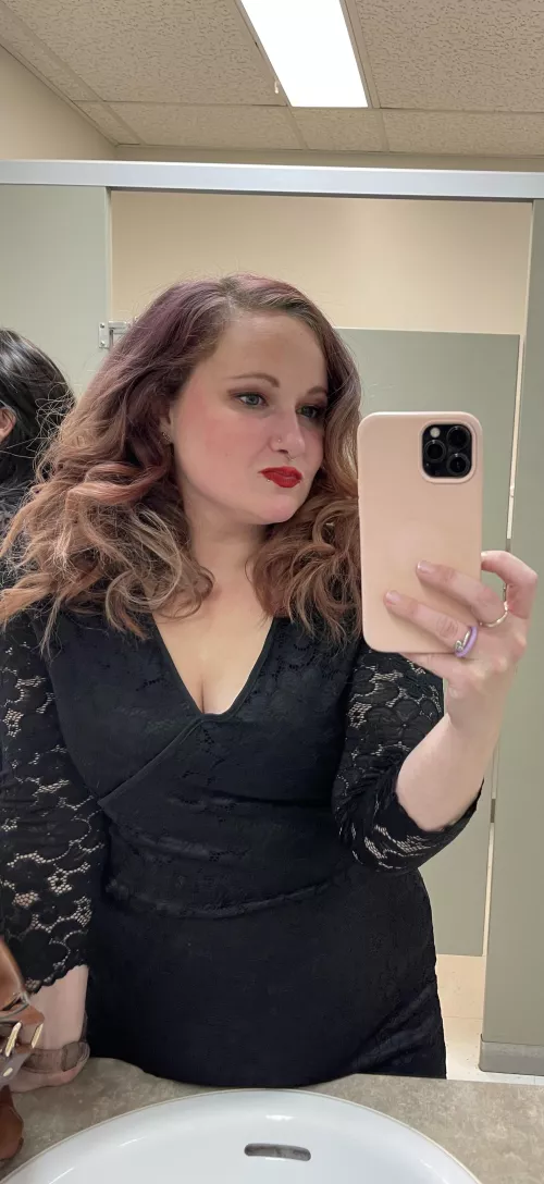 All dressed up for a work party, still good enough to have fun? 😈😘