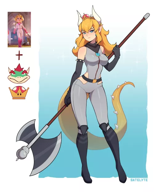 Bowsette with Poleax [SatelyteArt]