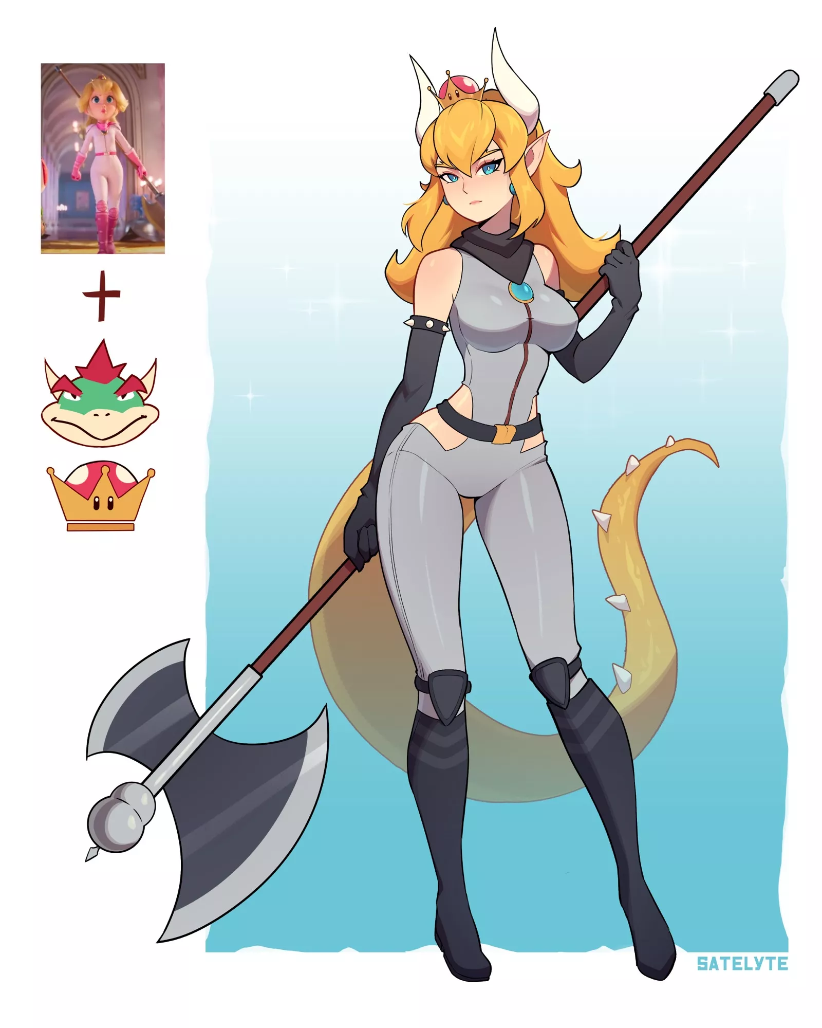 Bowsette with Poleax [SatelyteArt]