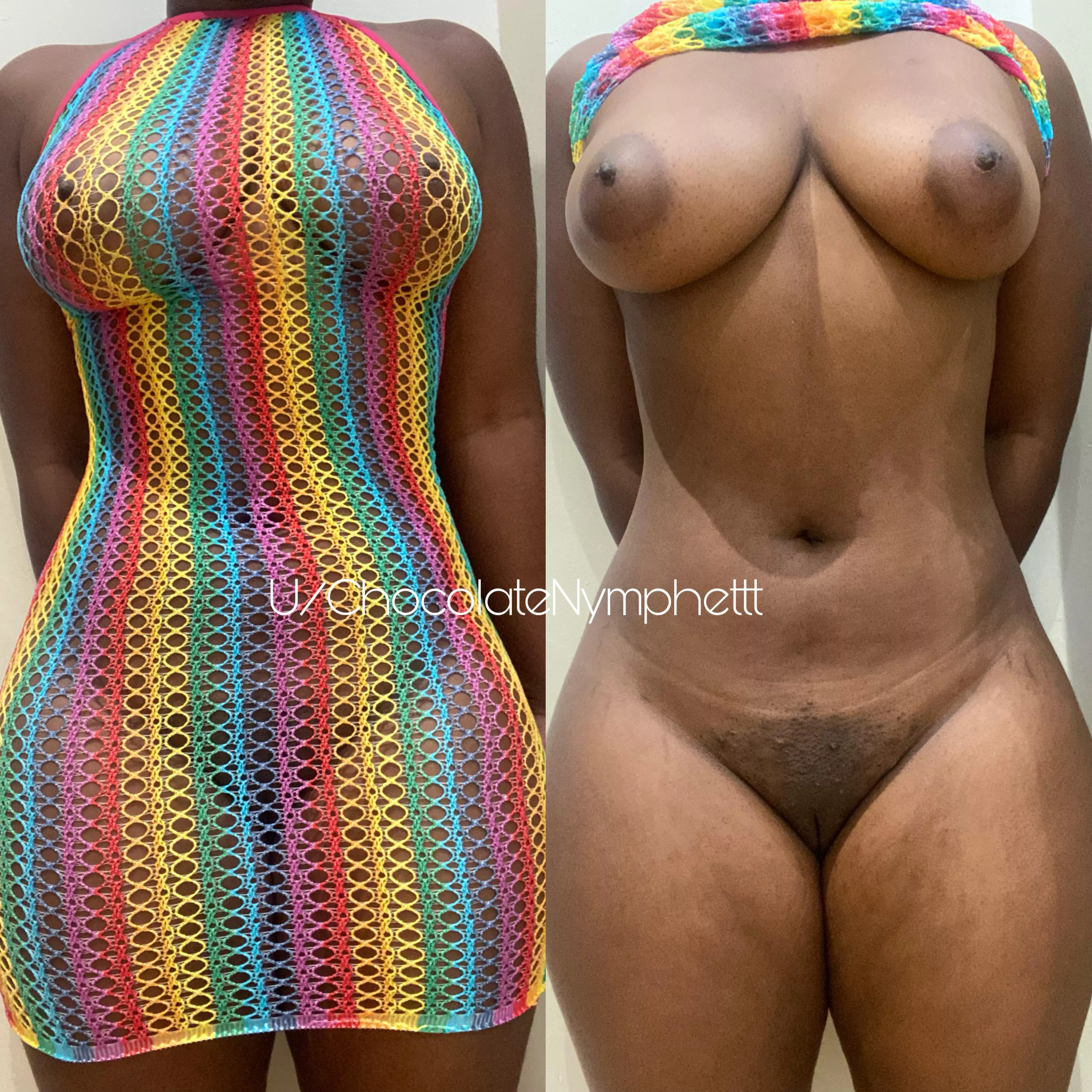 Colourful look great on me but naked looks better