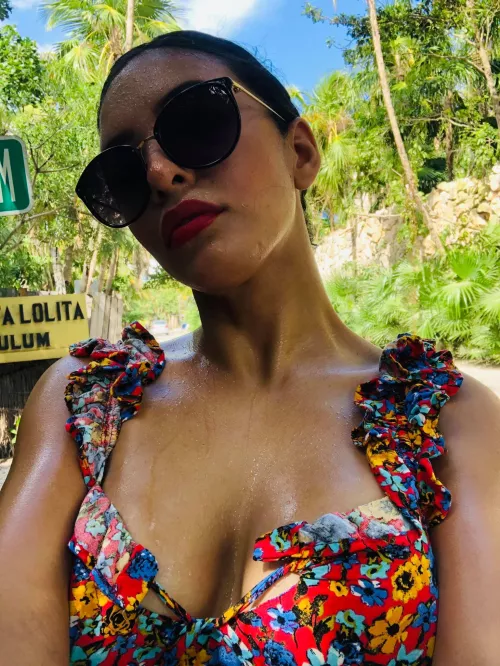 Dripping after a walk in Tulum