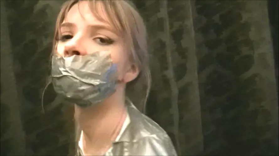 Duct tape is now her outift.