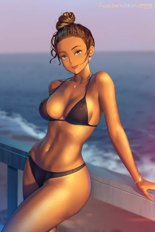 Evening at the beach [Original]