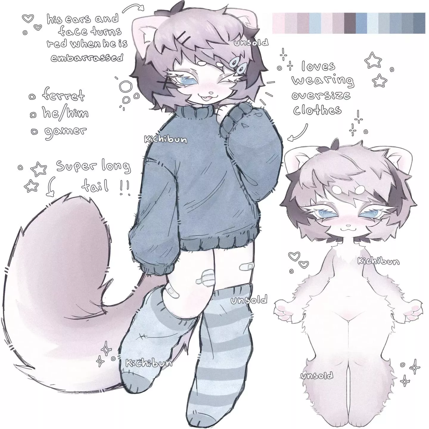 here's a ferret boy adopt i made a few days ago :3