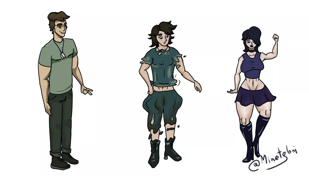 Man into tomboyish girl tf by Minetfboi [MTF] [OC]