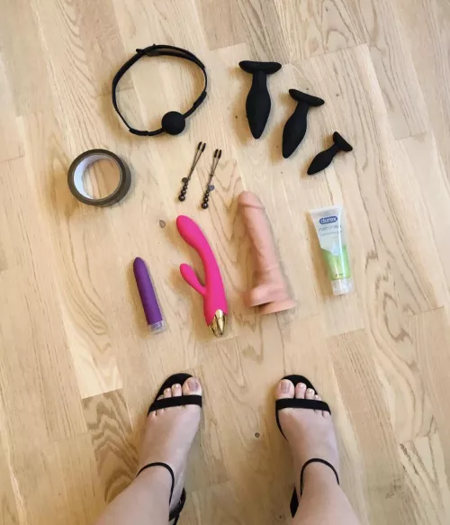 My new toys have arrived. How do you want me to use them? [F]