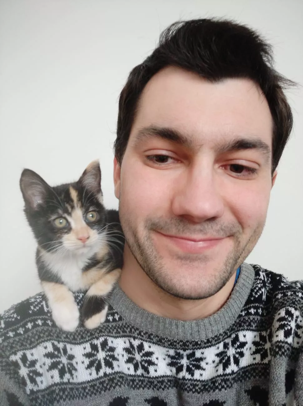 Shoulder cat, I can do almost anything in the house without she coming down 🤣