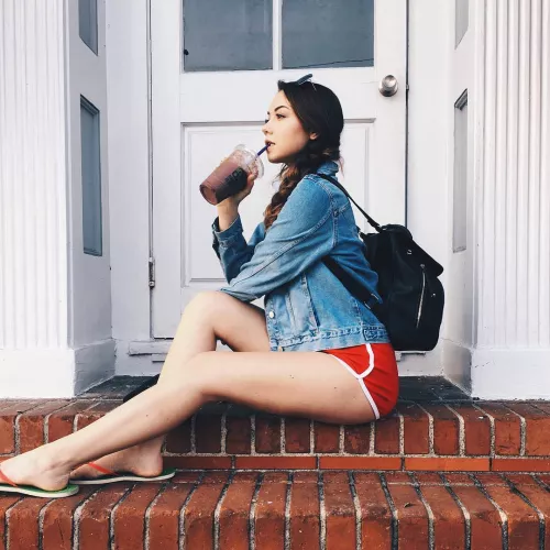 Sitting on the steps