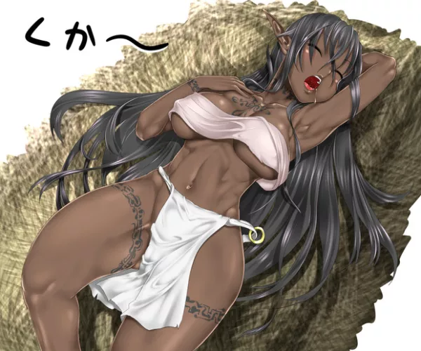 Sleeping dark elf [Original]