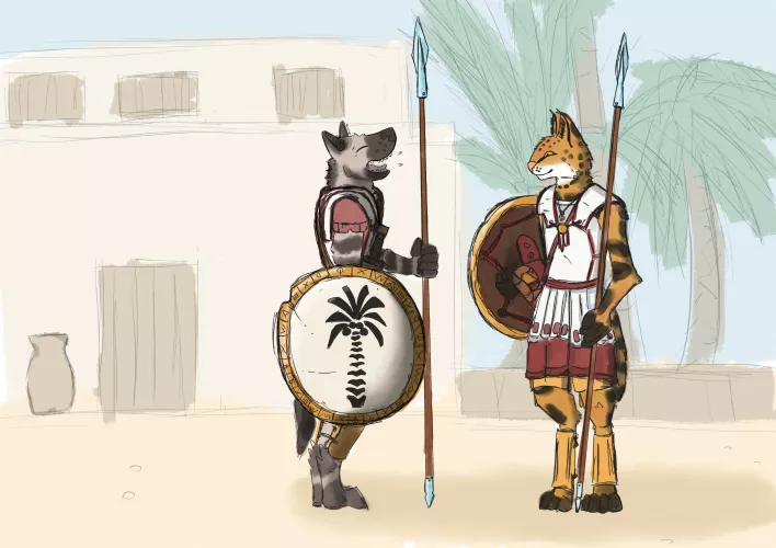 Two carthaginian boios (Art by me)