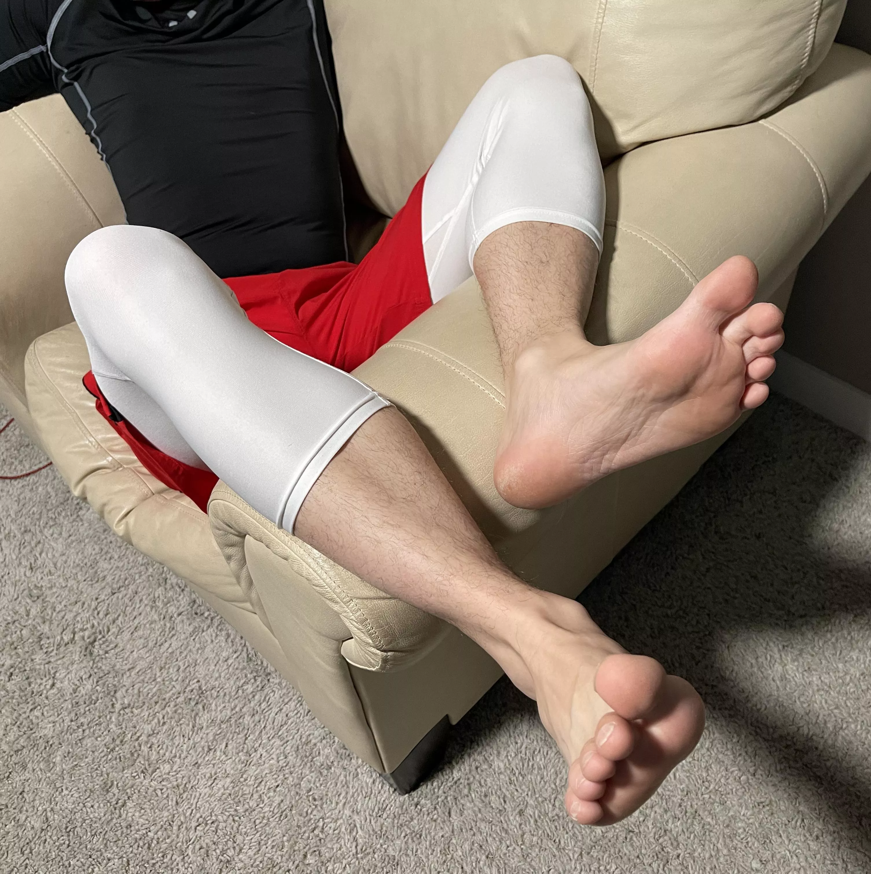 Who is gonna lick these sweaty alpha jock feet?