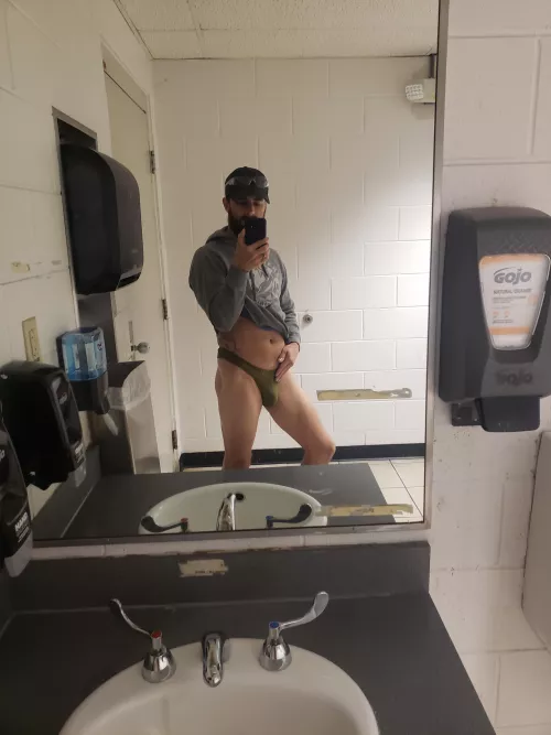 work in a silky thong.