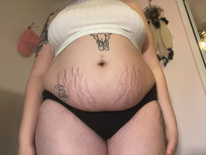 You’re just going to sit there and not worship my stretchmarks??