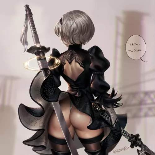 2B's tush is showing (rakavka)
