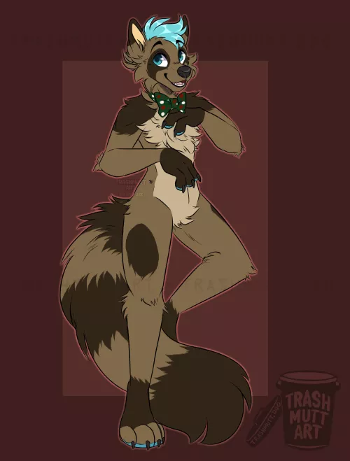 Christmas Raccoon Wolf (art by me - TrashmuttArt on Twitter)