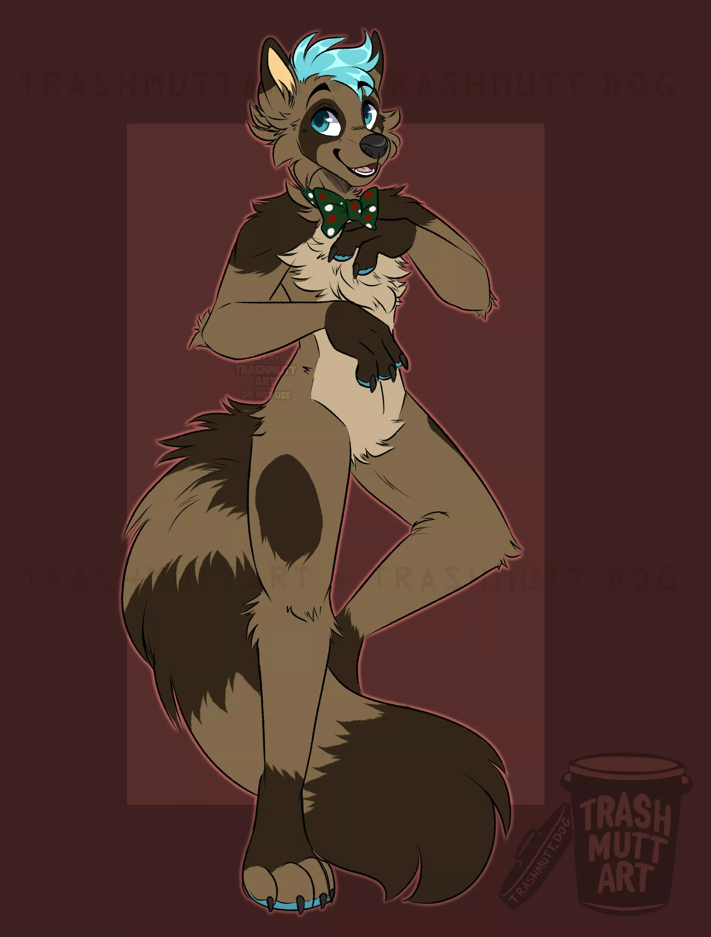 Christmas Raccoon Wolf (art by me - TrashmuttArt on Twitter)