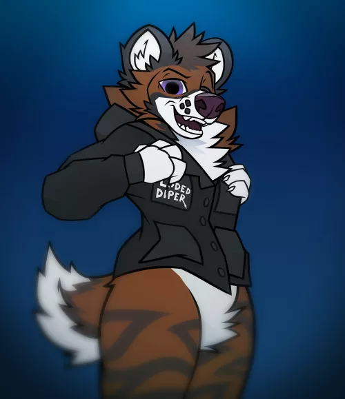 cool jacket (Art by @LakkiTheFox)