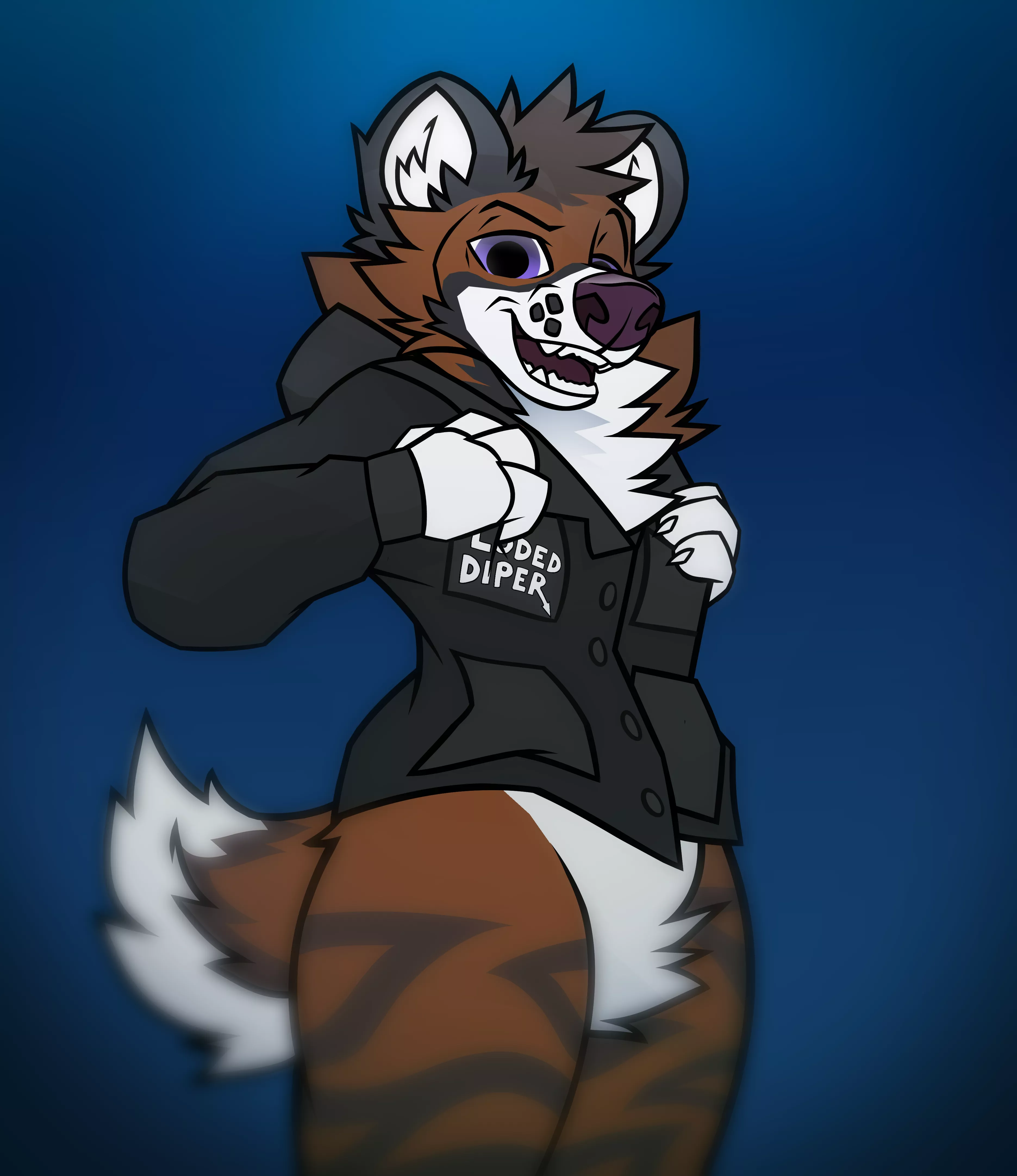 cool jacket (Art by @LakkiTheFox)