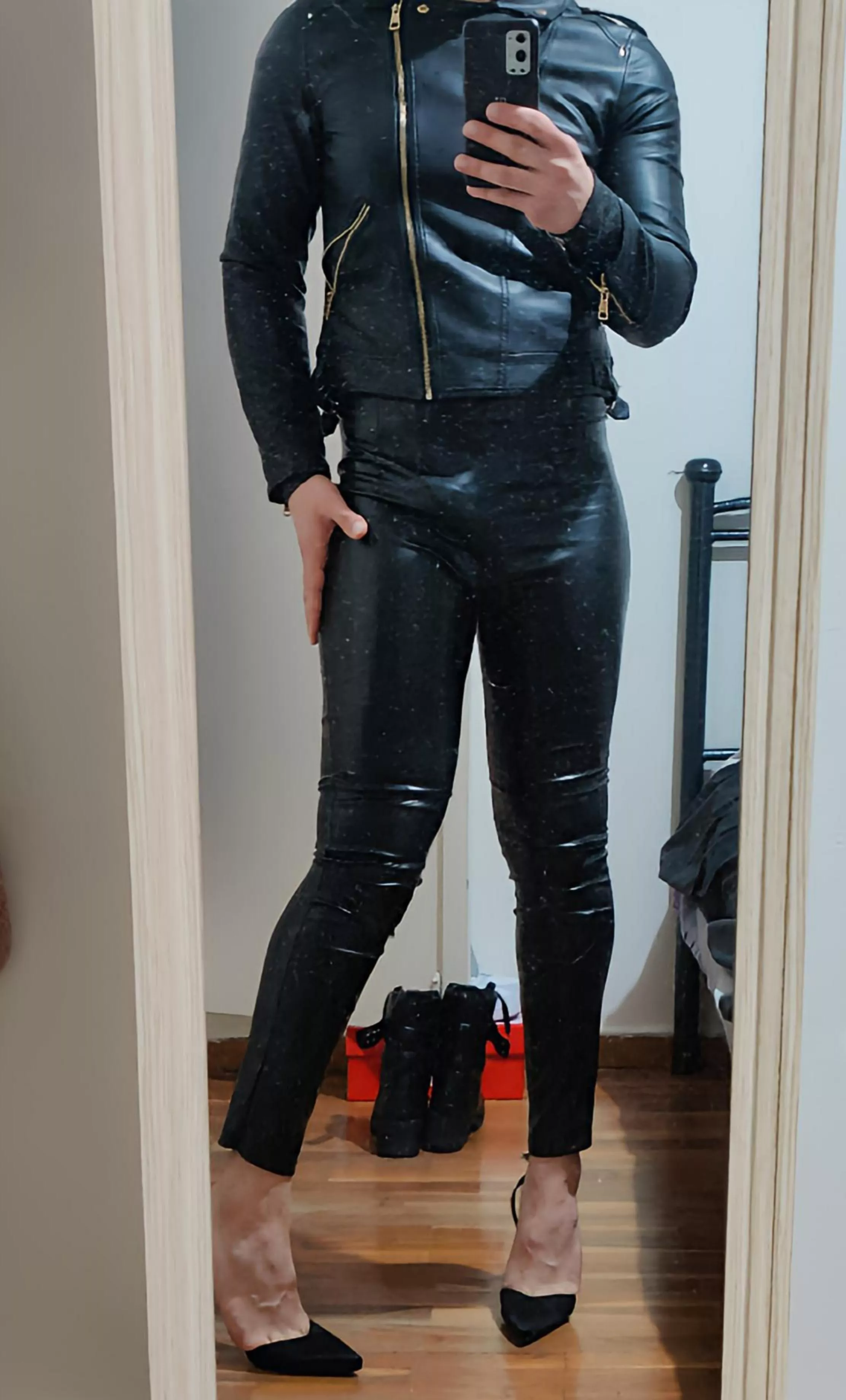 covered in leather .. my favorite 🔥💦