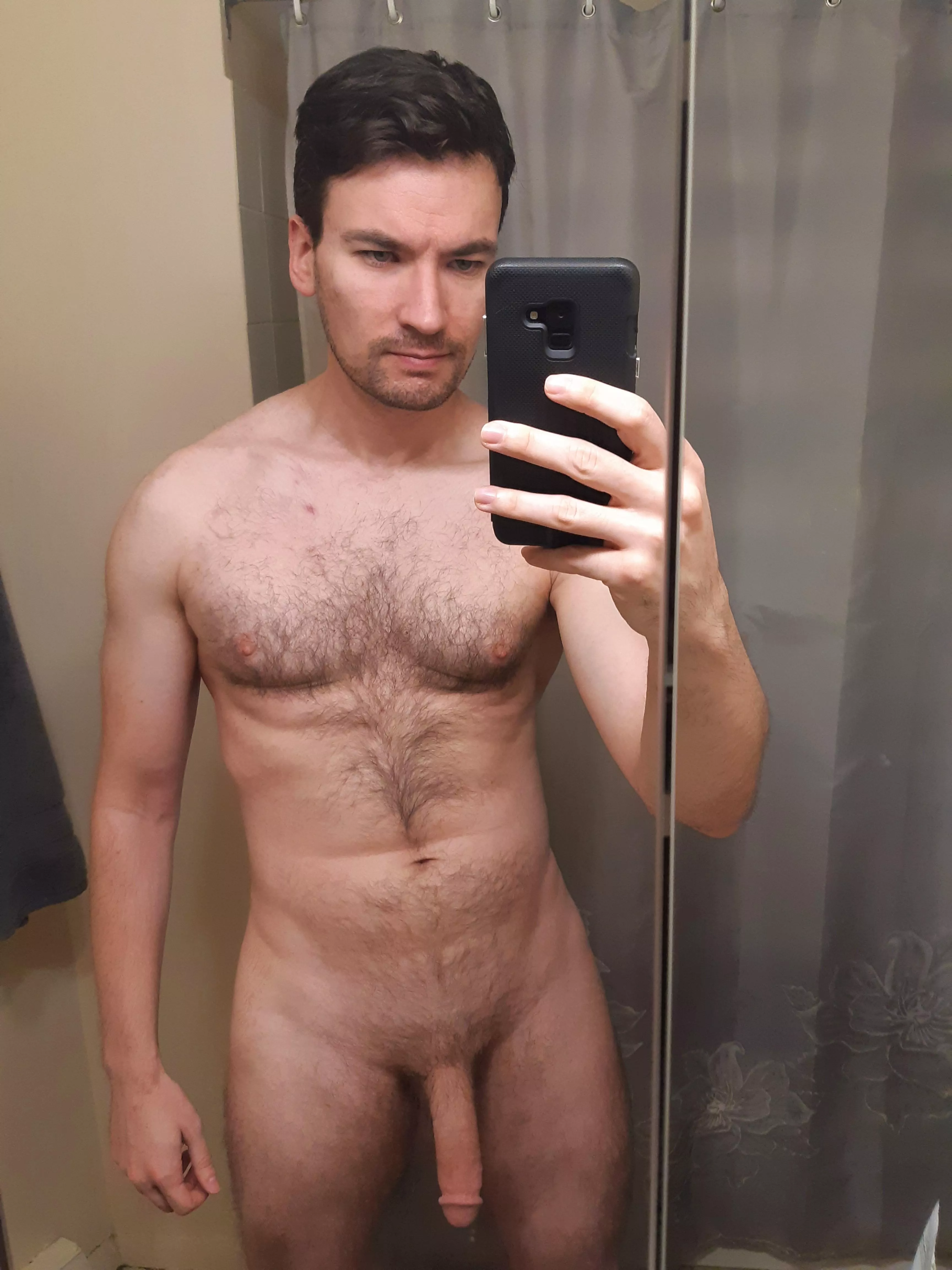 Full face and cock. Nothing hidden. There's something therapeutic about just showing it all