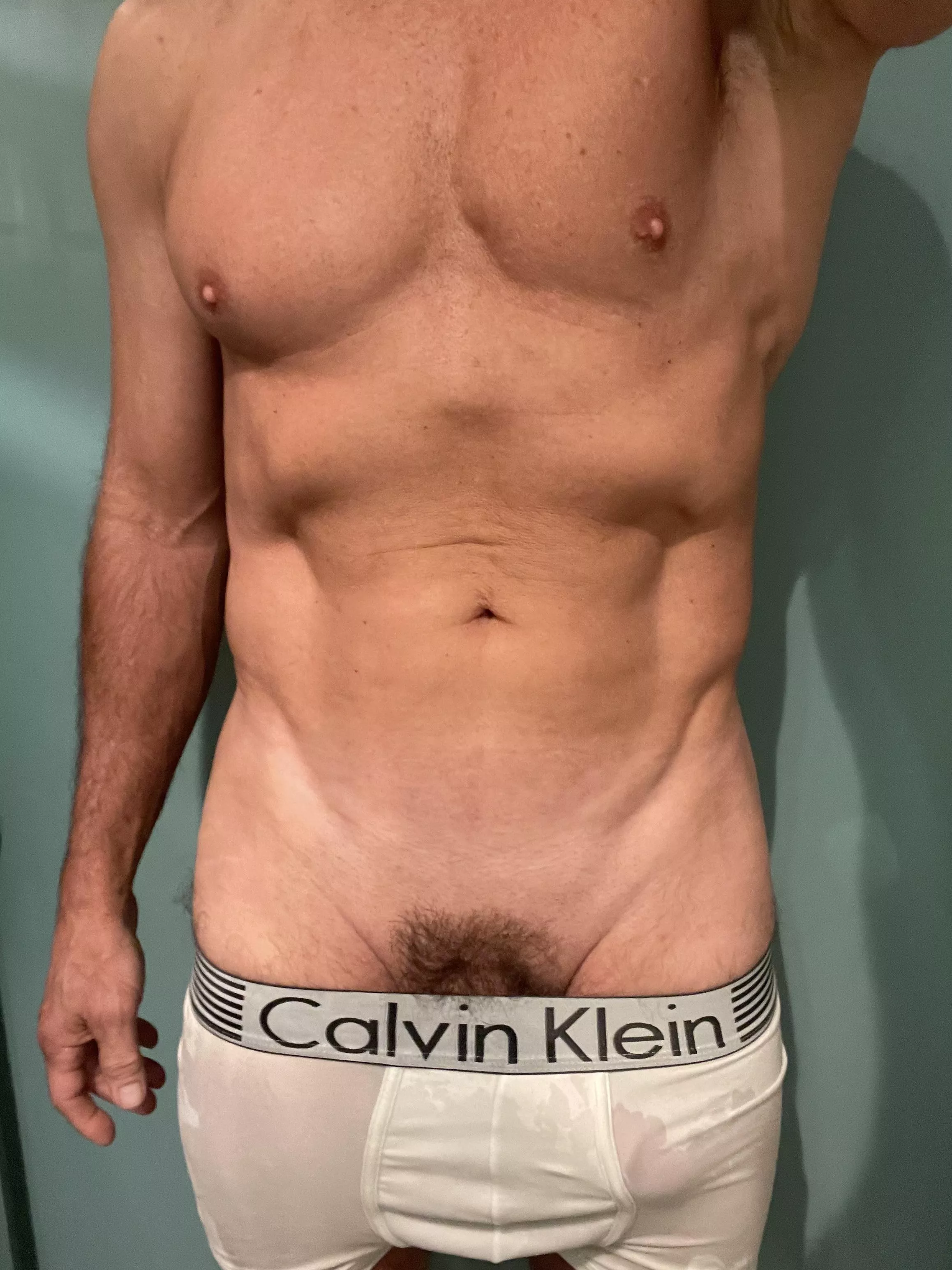 Got a little sweaty this morning! Still deciding whether to take it all off? (m)