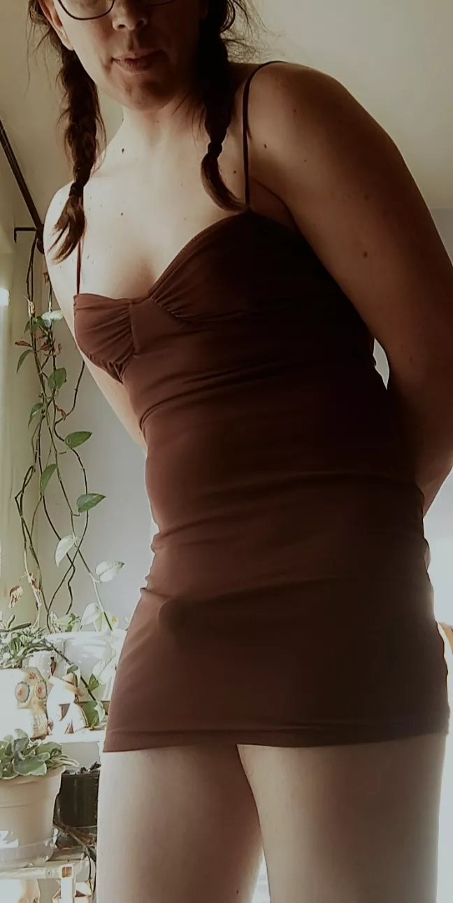 How do you like my bulge? Should I lift my dress up some more..?