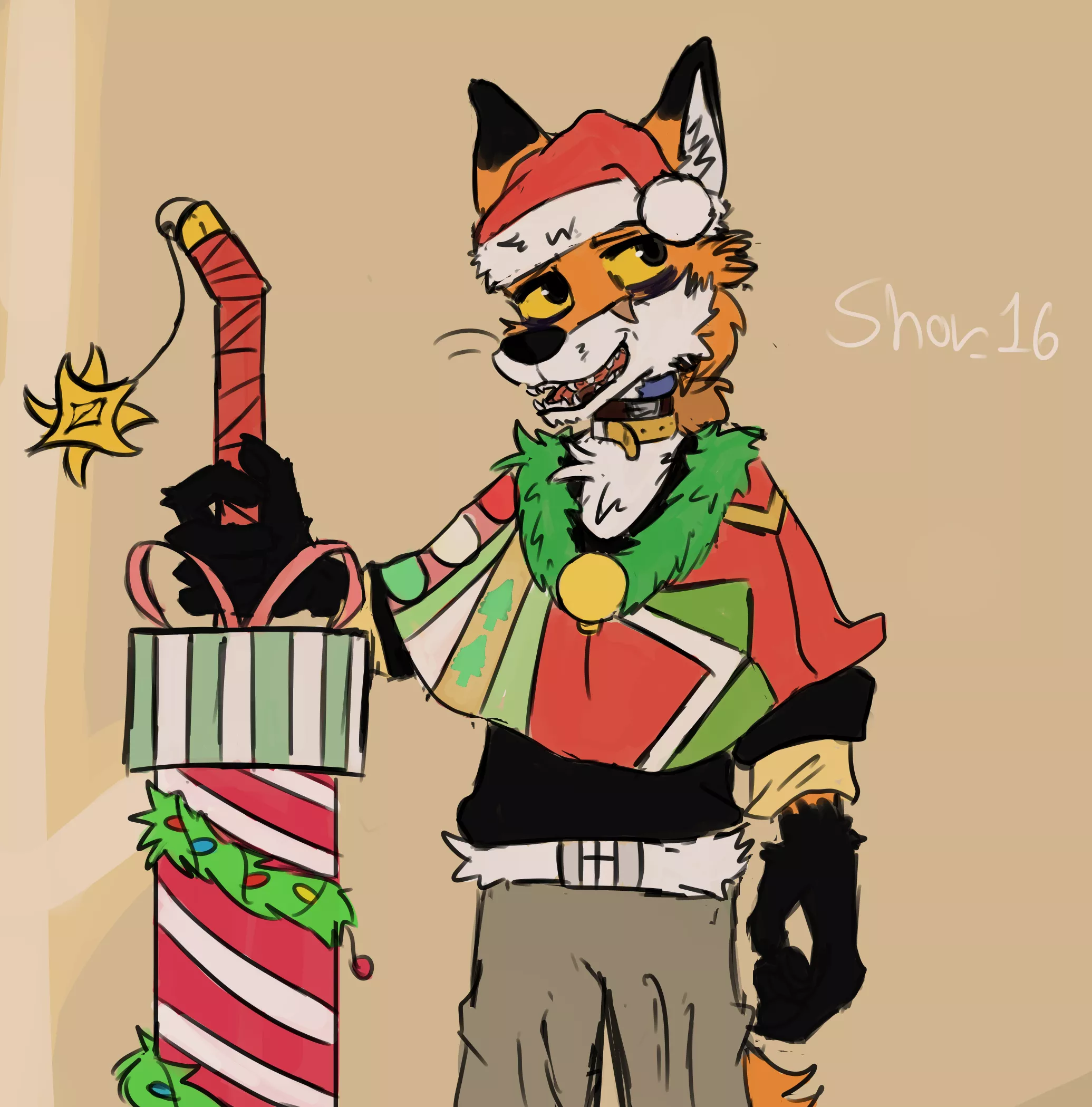 I'm ready for Christmas :3 (art by me)