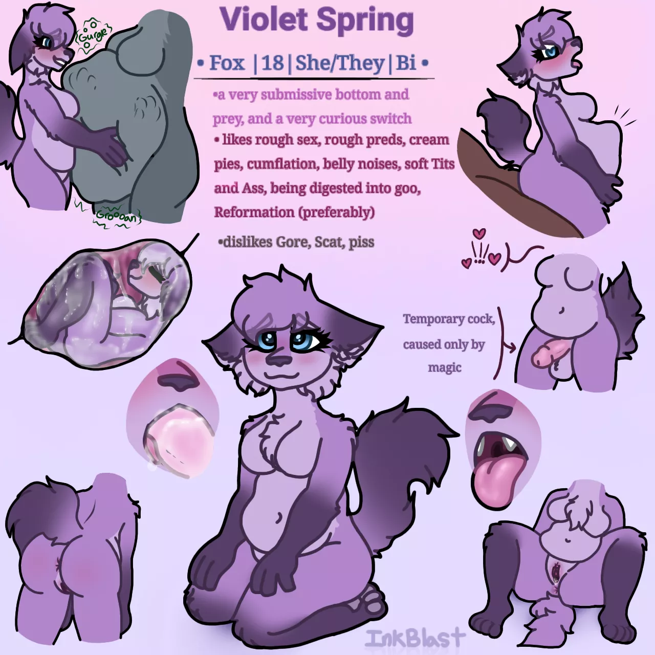 {Image} Violet's Vore/Nsfw Ref. /Not sure what flair to put/...[Observer/Oral Vore/character ref] (Original art)