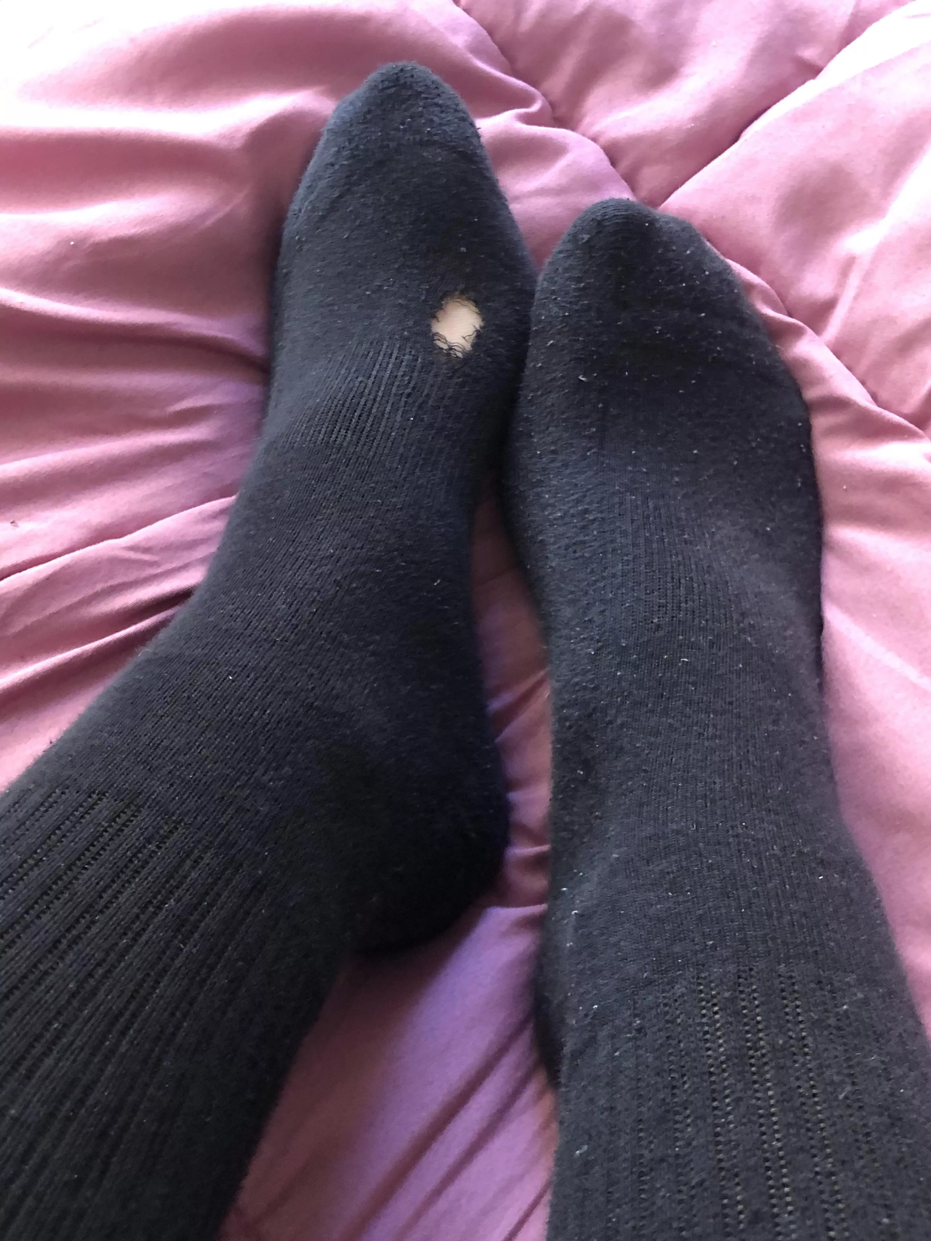 italian feet in socks for u, ups tiny hole!