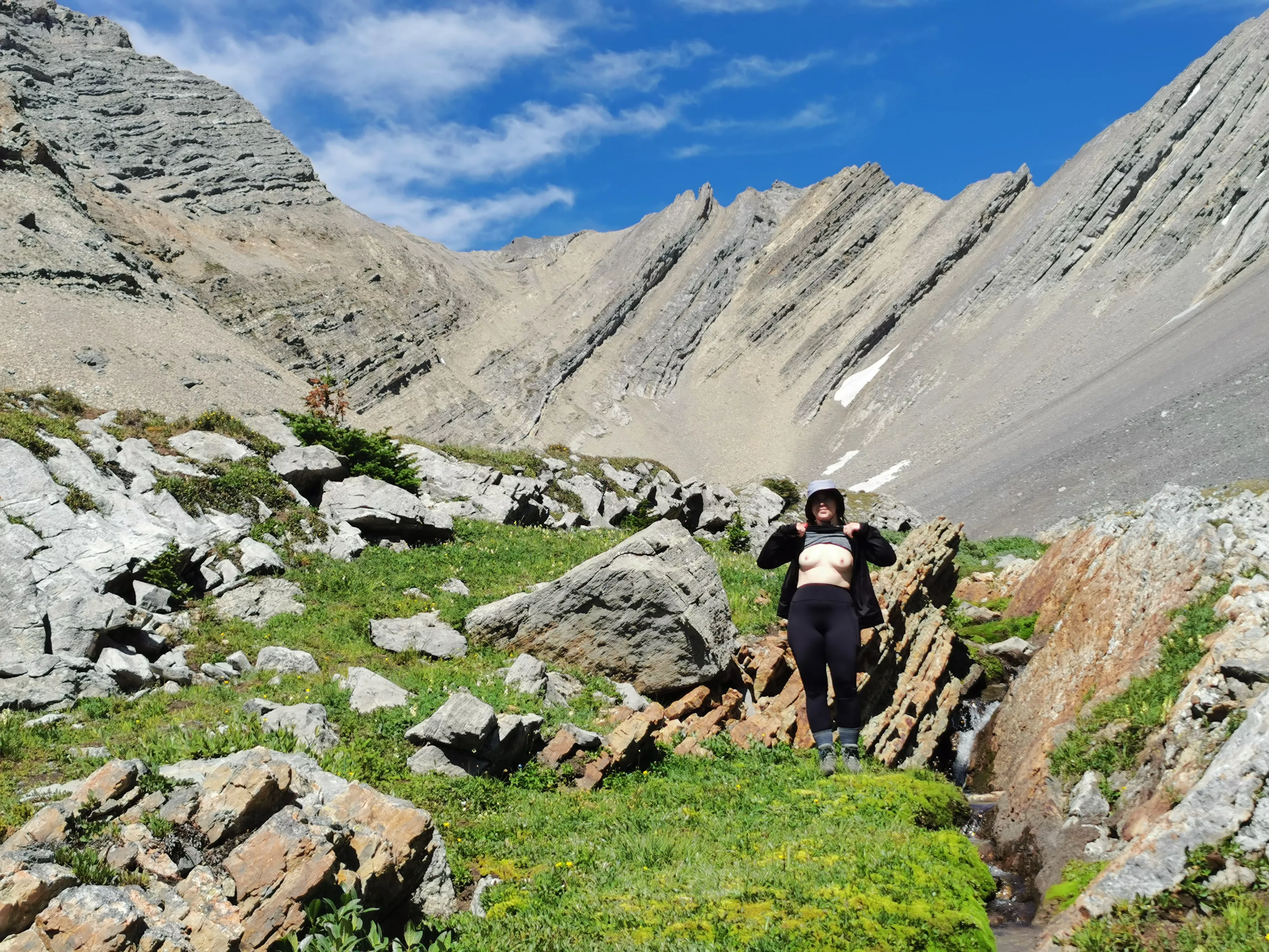 Just a simple titty flash in the Rocky Mountains!