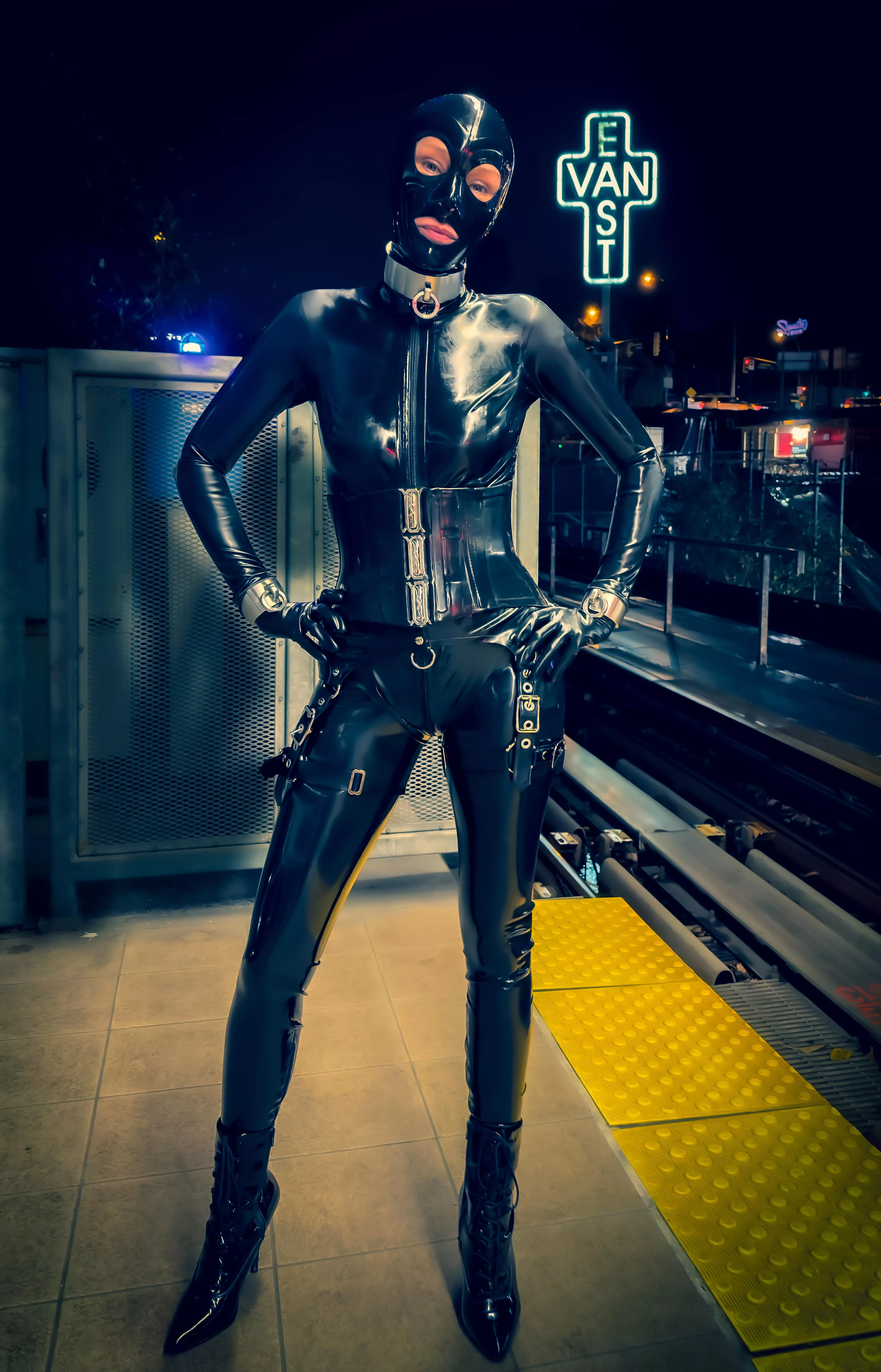 Rubberdoll heads out for a night on the town.