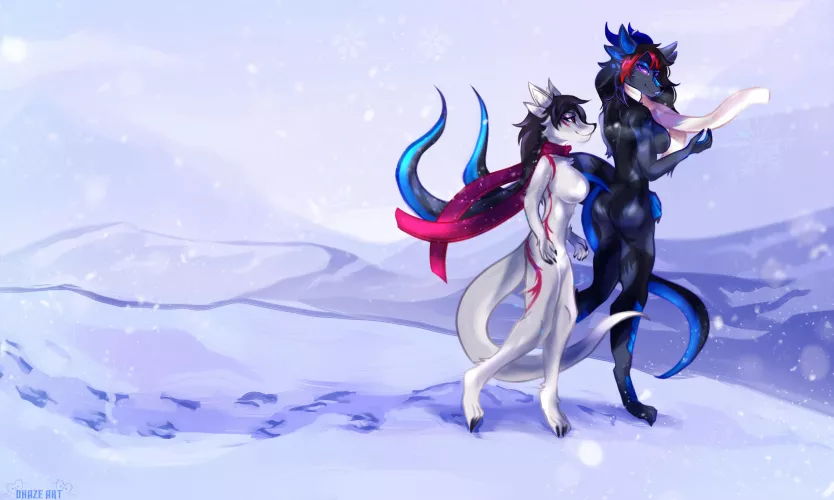 Snowy morning walks- art by me!