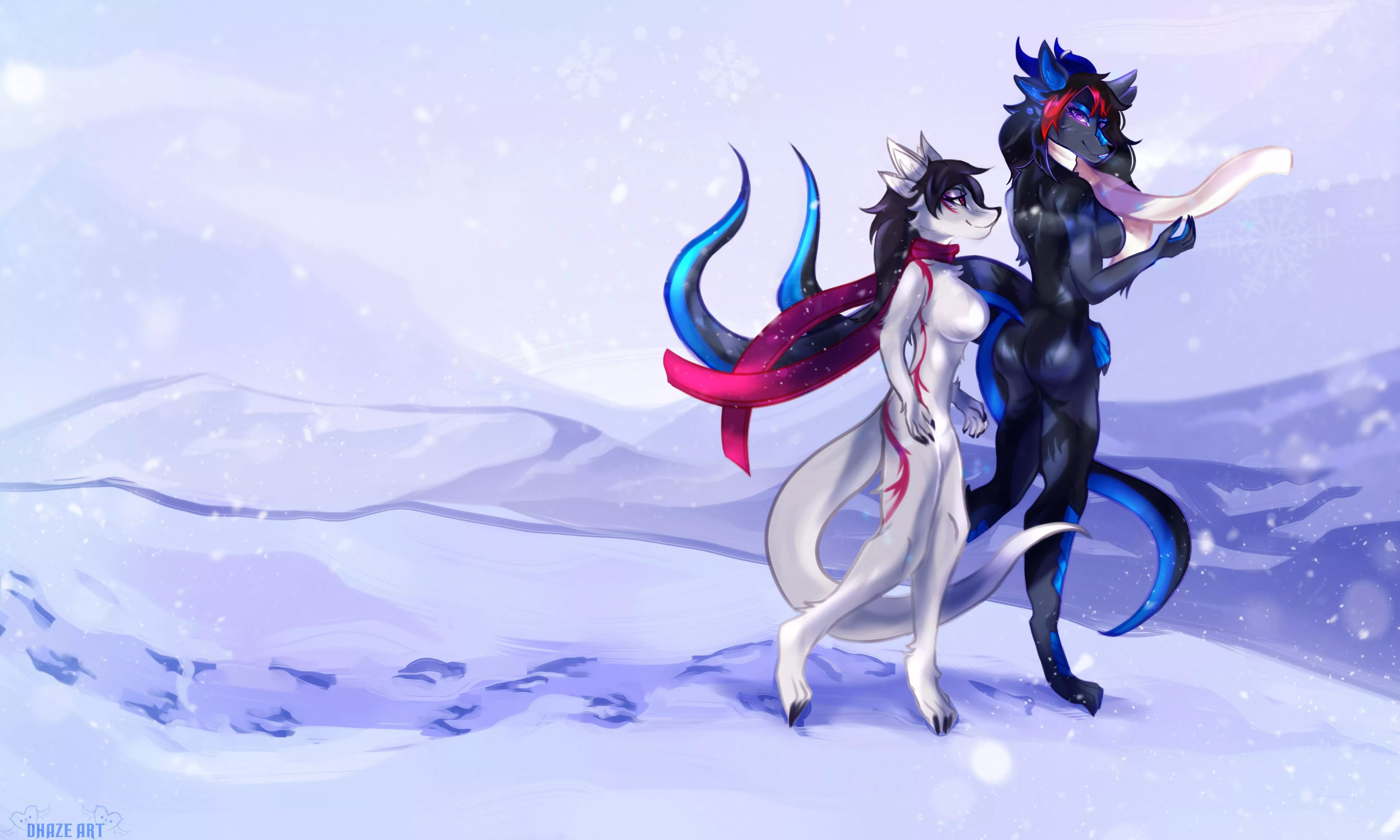 Snowy morning walks- art by me!