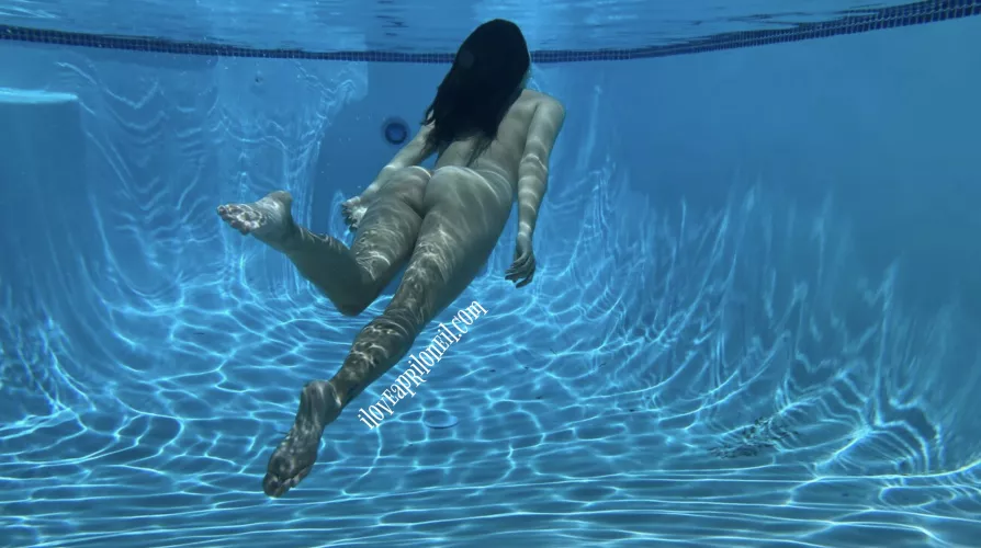 Underwater swimming.