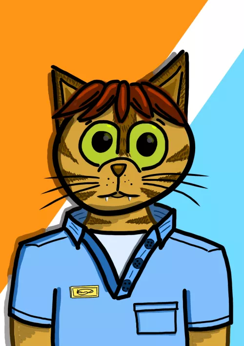 Was playing around with IbisPaint and created this guy, my first fursona.