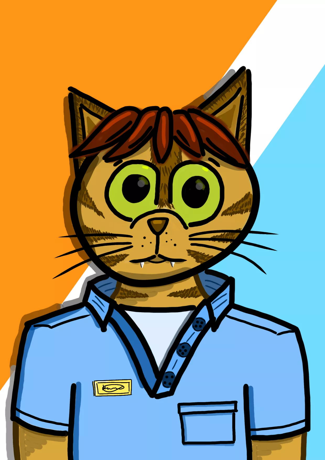 Was playing around with IbisPaint and created this guy, my first fursona.