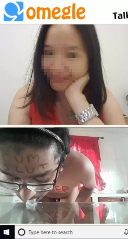 Watching me swallow cum on Omegle