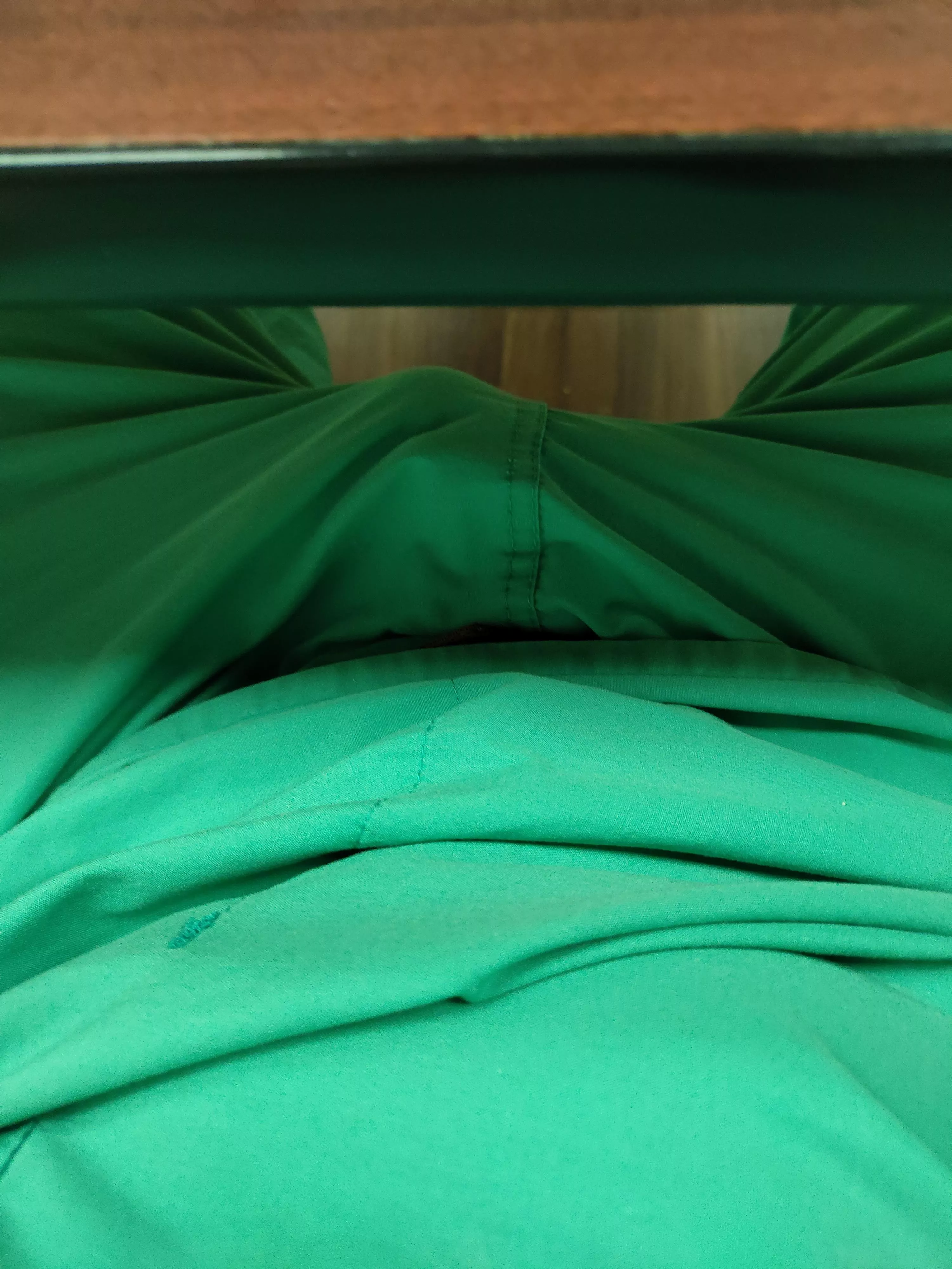 Wearing underwear and long johns, and the scrubs still don't hide anything.