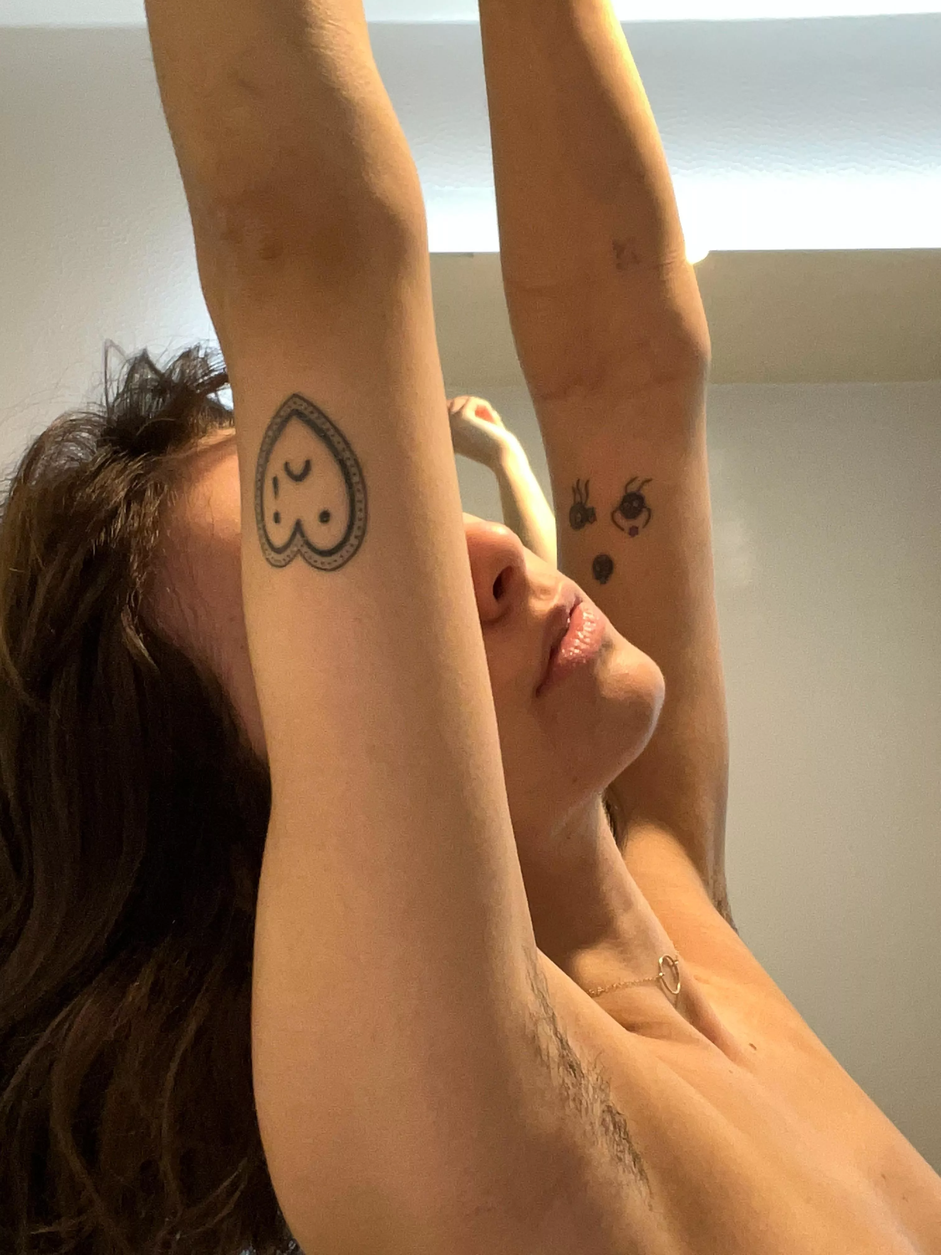 You caught me with my arms up