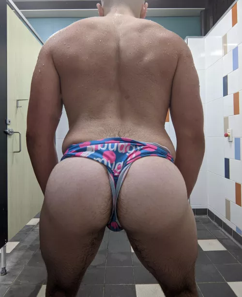 All wet in the swimming pool showers