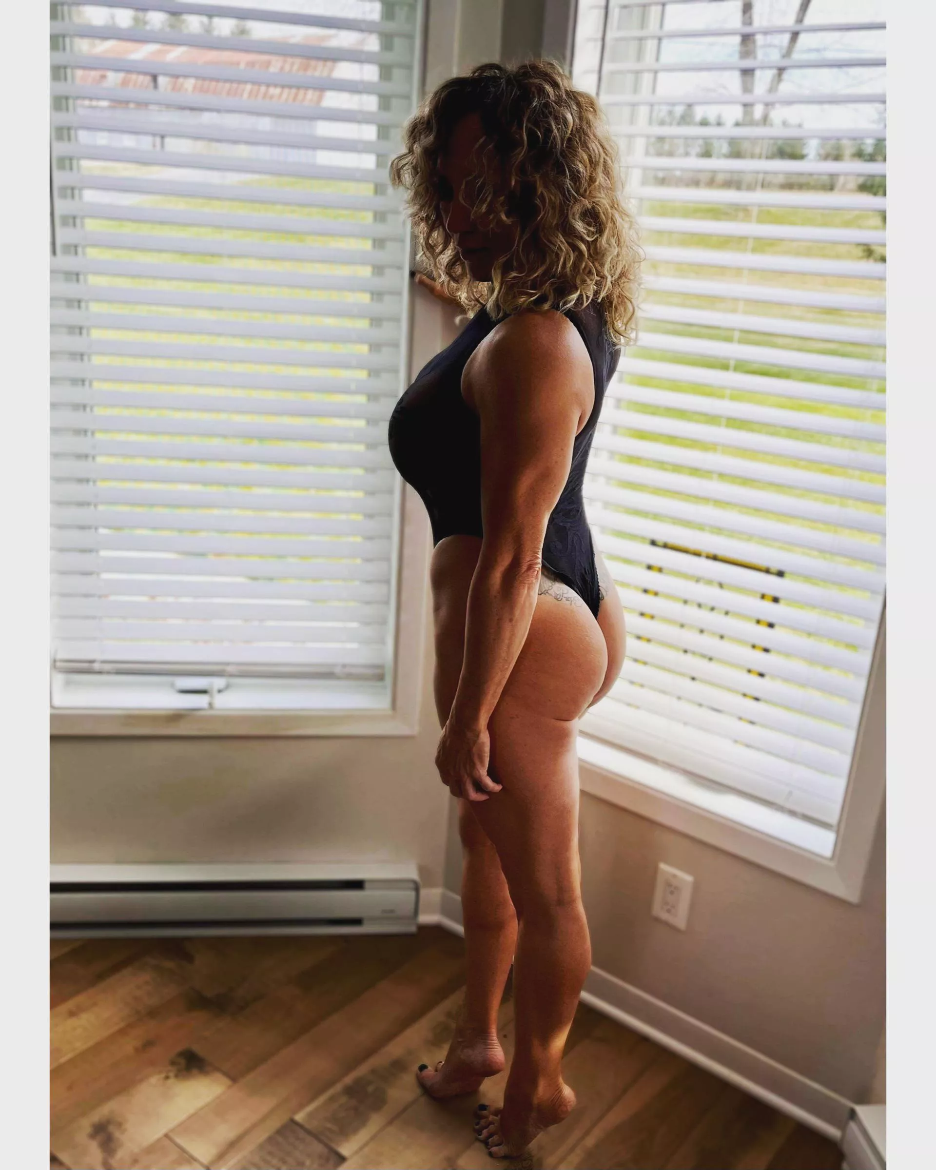 Athletic mature legs