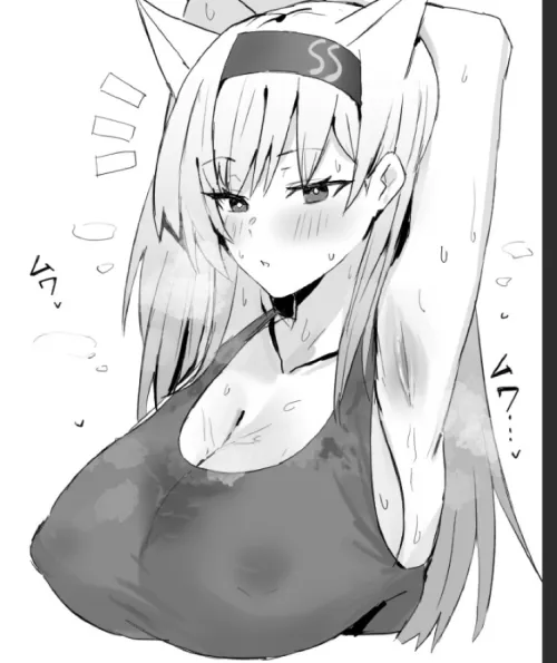 Catgirl after a workout (Hornwood)