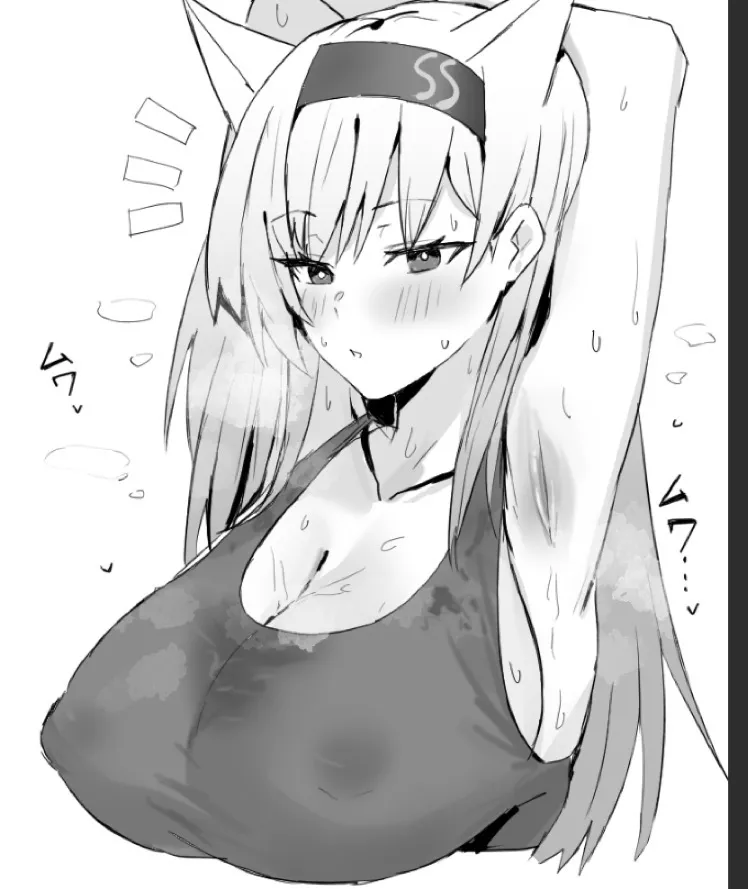 Catgirl after a workout (Hornwood)