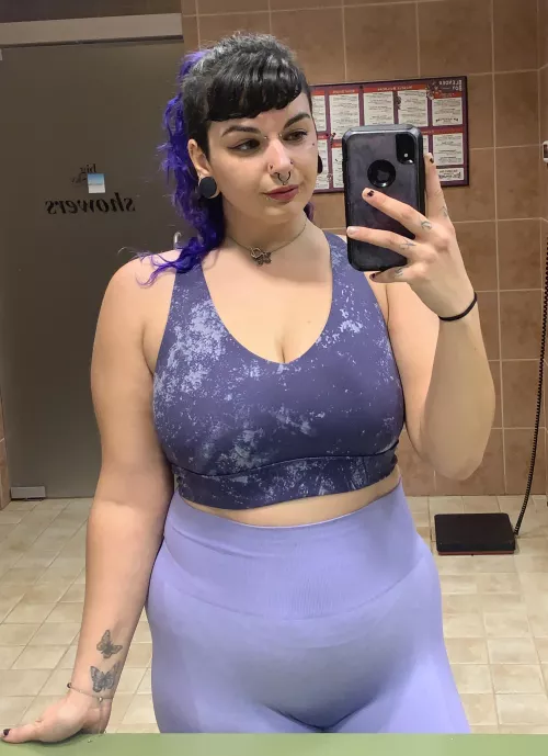 Just a peak of cleavage sneaking out from behind my sports bra