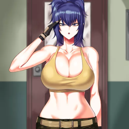 Leona Heidern ever so slightly bursting out her Tank Top (RadRacer) [King of Fighters]
