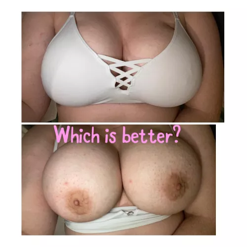 Love how this bra looks, but freeing the nipple is fun too!