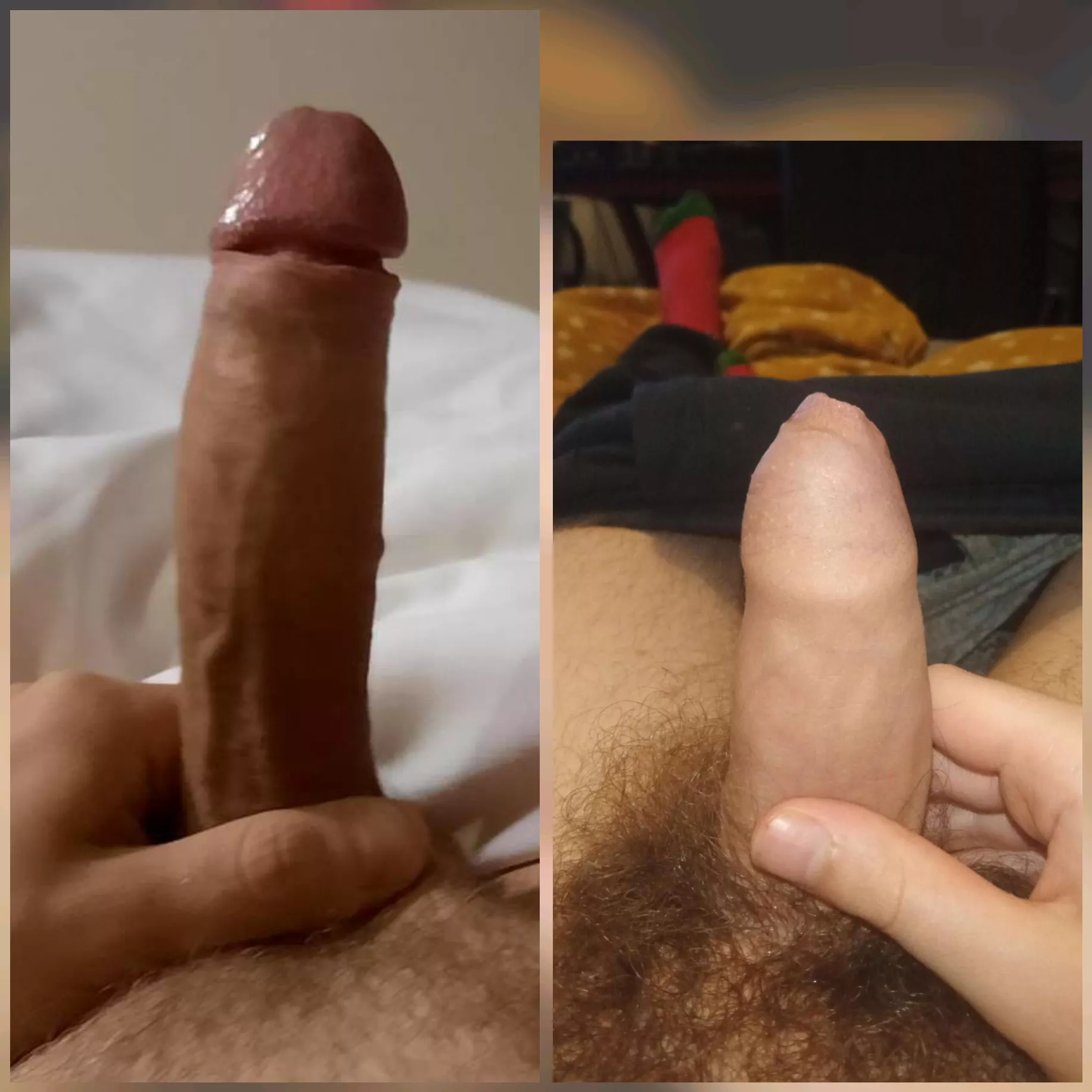 Me(left) vs. u/WholeDelivery5923 compared 😁 No question who has it more impressive size