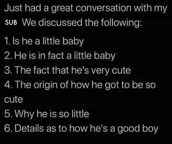 my favourite kind of conversation 💕